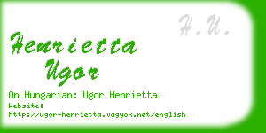 henrietta ugor business card